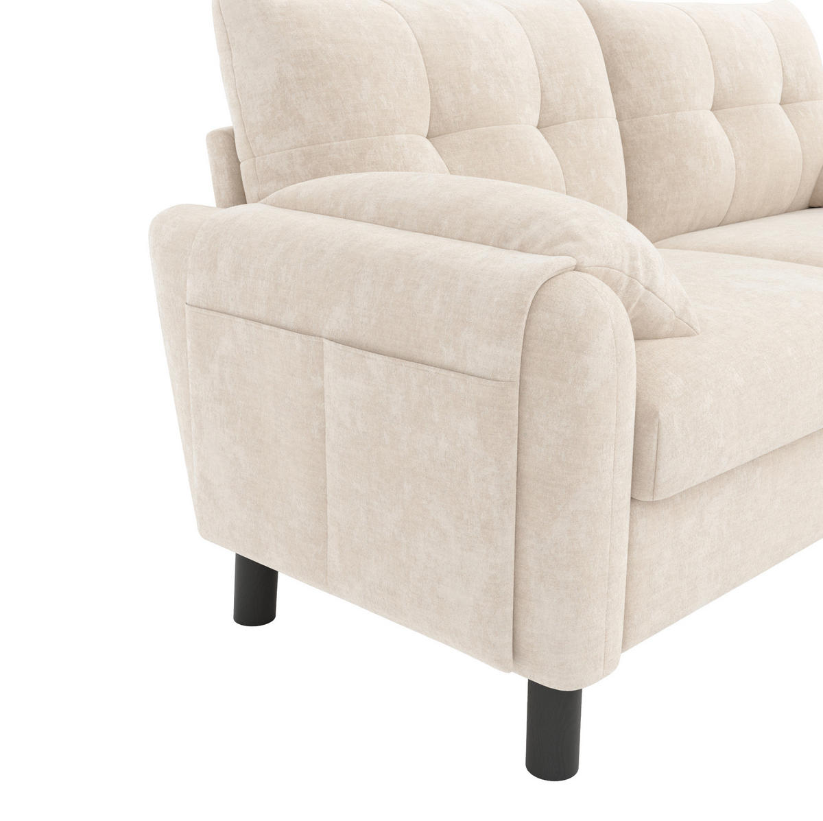 SOFA 2-Sitzer 158 x 80 x 88,5 cm Chenille Beige - Beige, Holzwerkstoff (158/88.5/80cm) - Meubliv