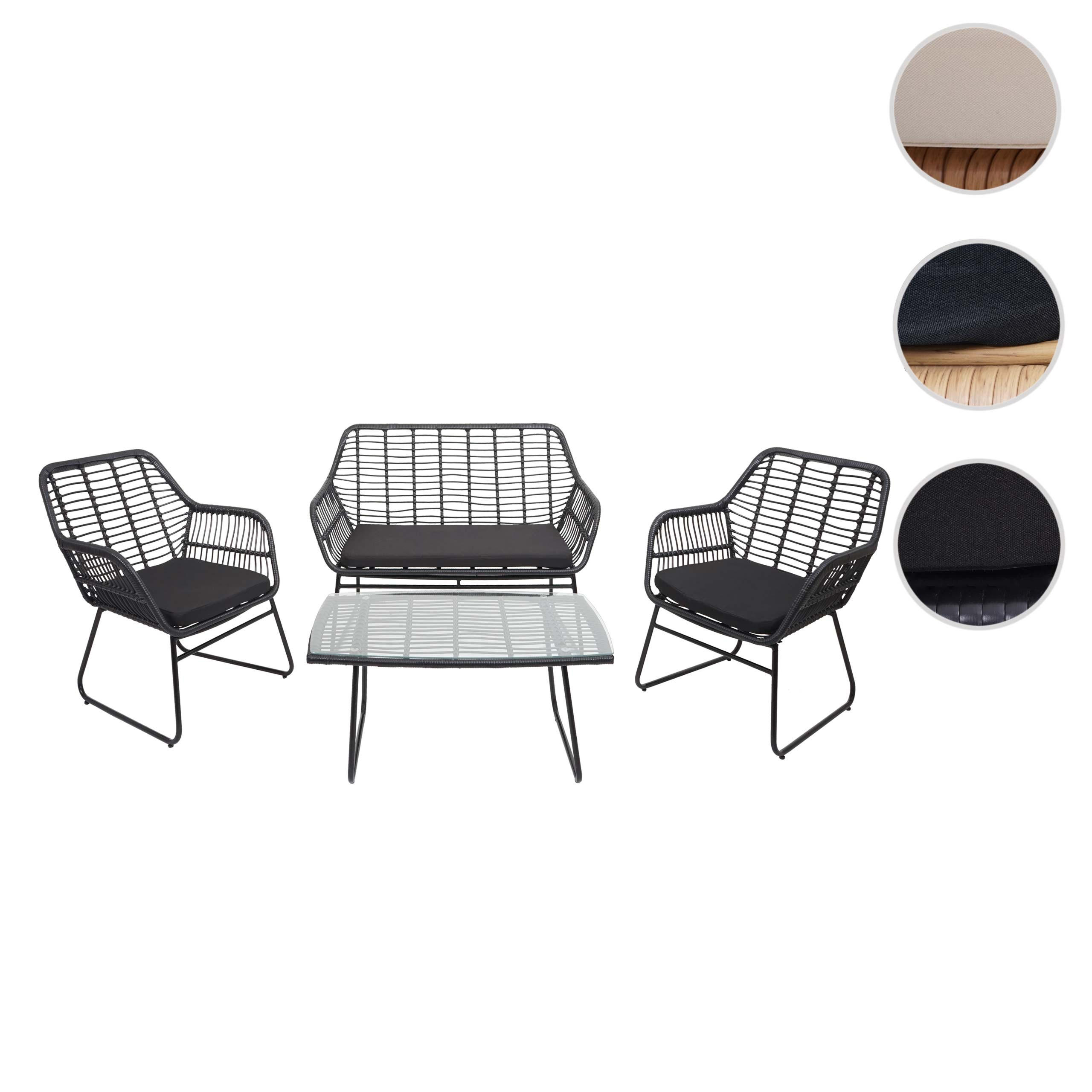 POLYRATTAN GARNITUR G17A Anthrazit, Anthrazit - Anthrazit, Kunststoff - MCW