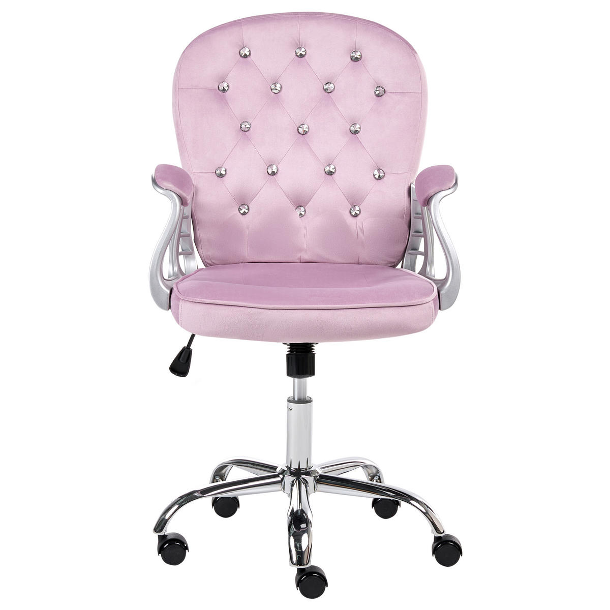 SCHREIBTISCHSTUHL Samtstoff Hellviolett Princess - Violett, Textil (58/93/58cm) - Beliani