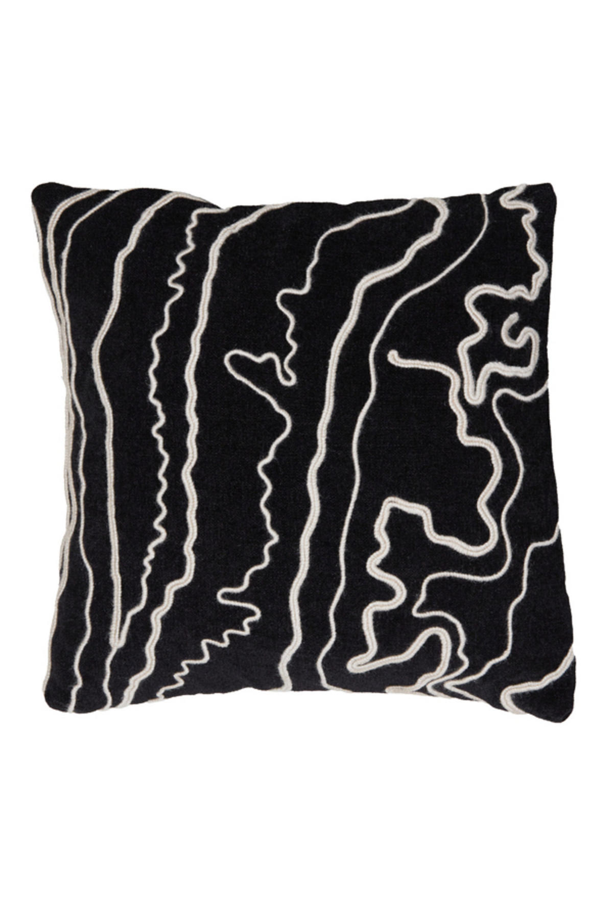 DEKOKISSEN Castro Schwarz 45/45/10 cm - Schwarz, Textil (45/45cm) - Light & Living