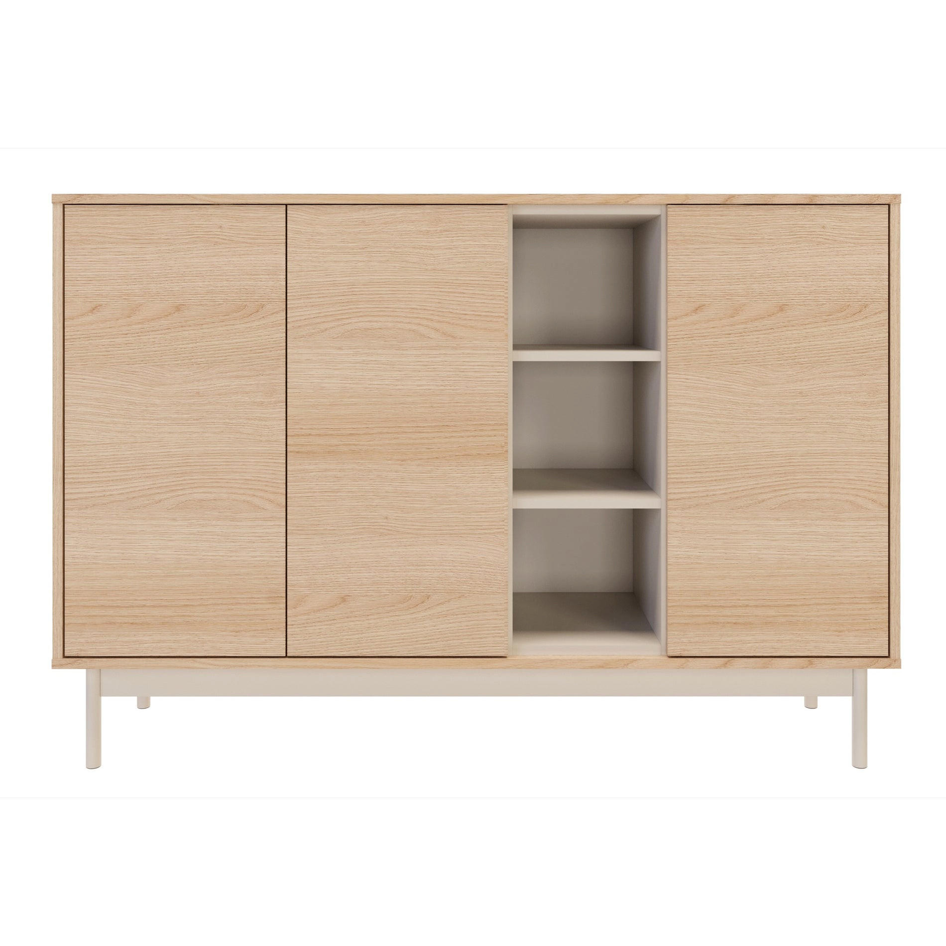 SIDEBOARD Layen Eichenholzoptik Kaschmirgrau 138 cm - Taupe/Beige, Holzwerkstoff/Metall (138/95/39cm) - Selsey