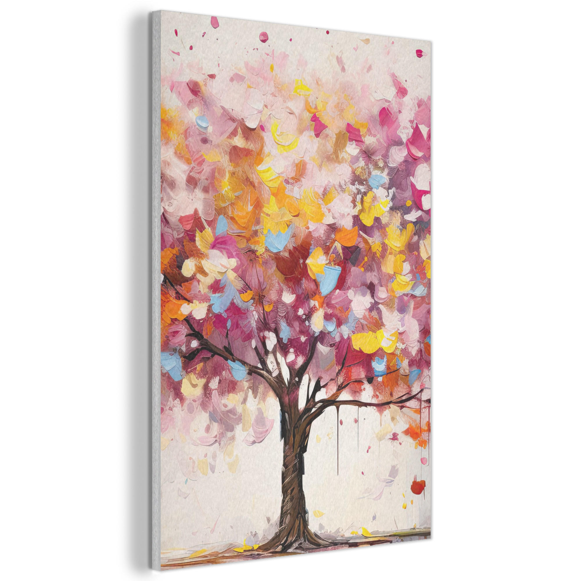AKUSTIKBILD Aquarell - Baum - Kunst - Abstrakt Wanddeko 60x90 cm - Multicolor, Kunststoff (60/90/0.9cm) - MuchoWow