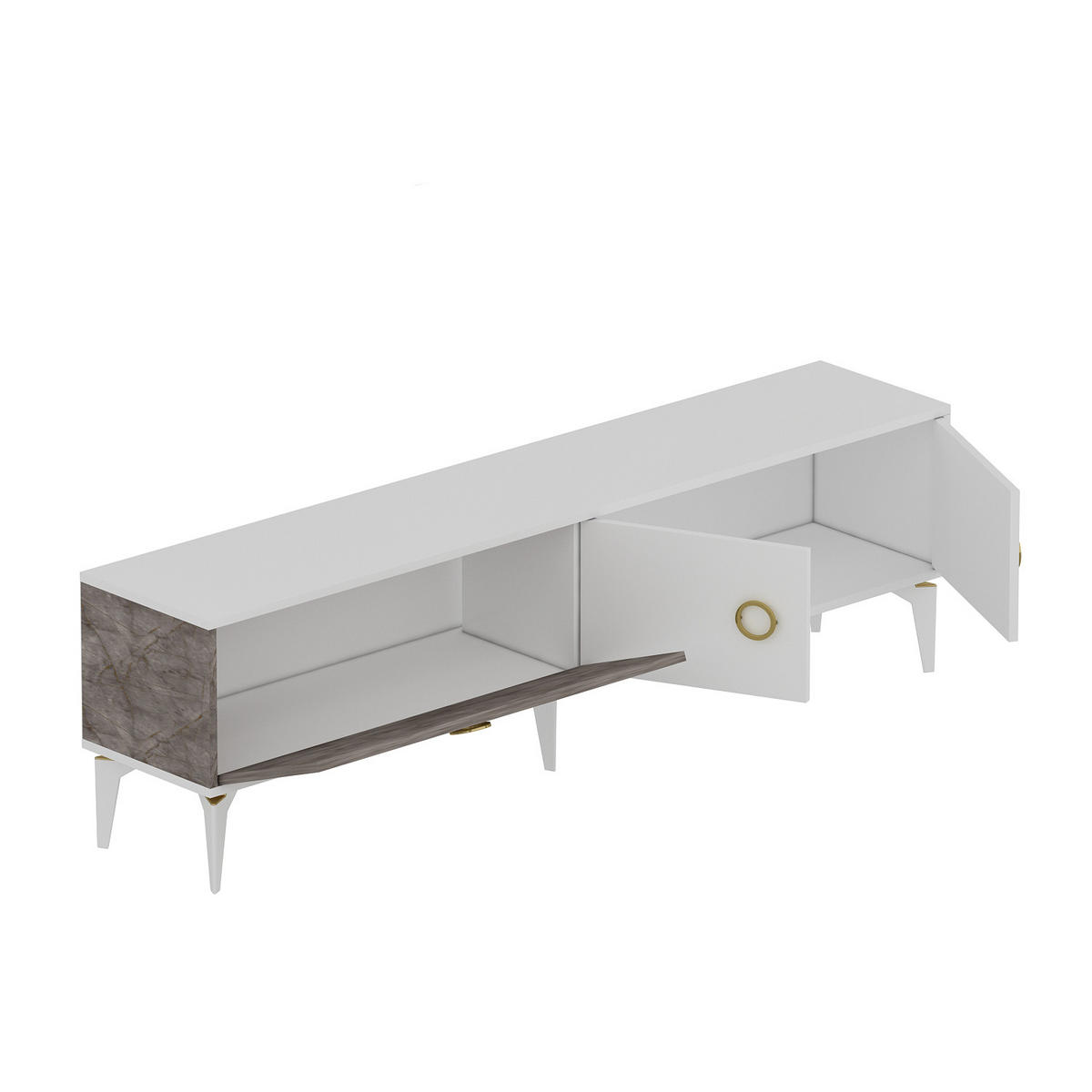 TV-LOWBOARD Avera Beige Weiß 9659 - Beige/Weiß, Holzwerkstoff/Kunststoff (180/52/35cm) - moebel17