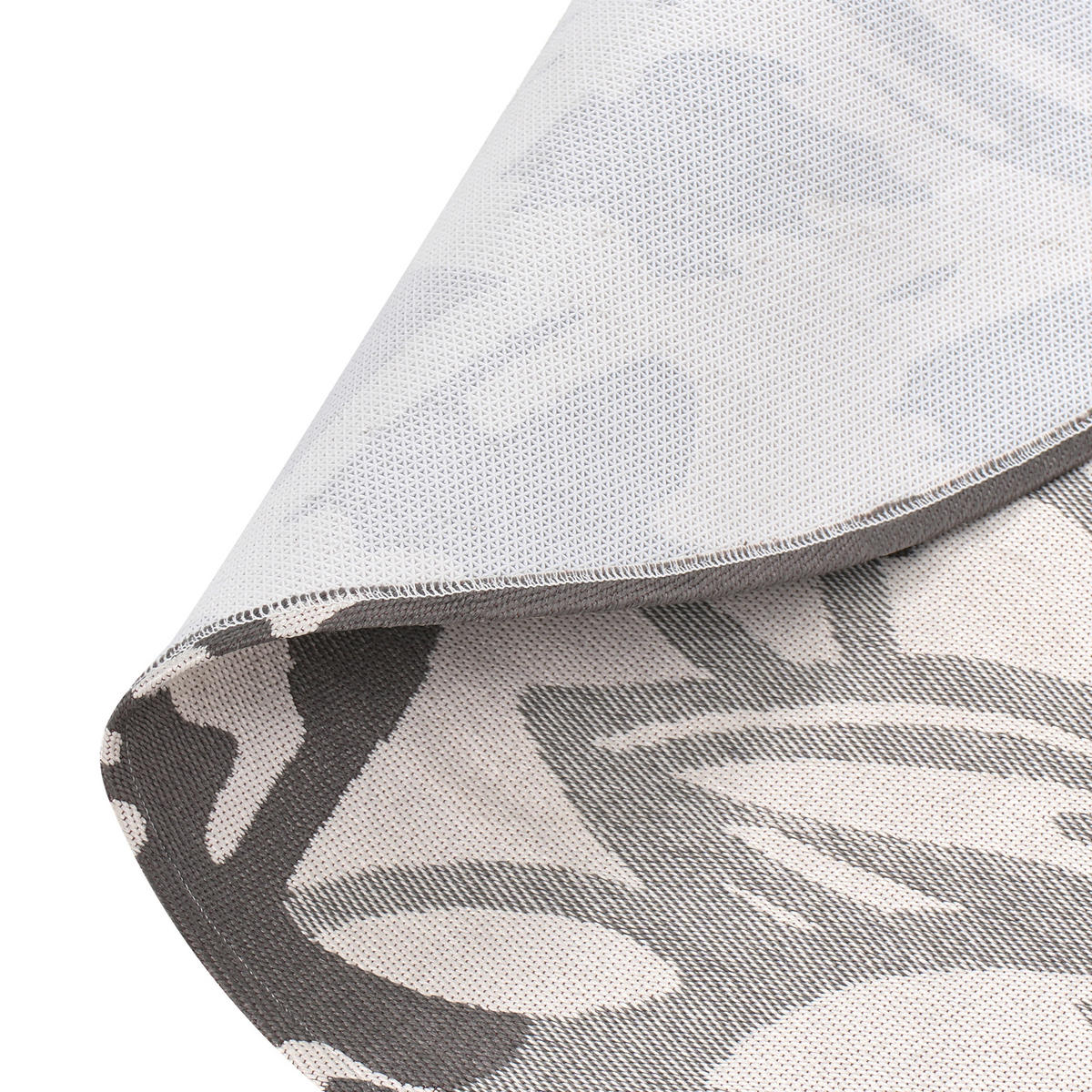OUTDOORTEPPICH Grau 120 cm Solapur - Dunkelgrau/Beige, Kunststoff (120/120cm) - Beliani