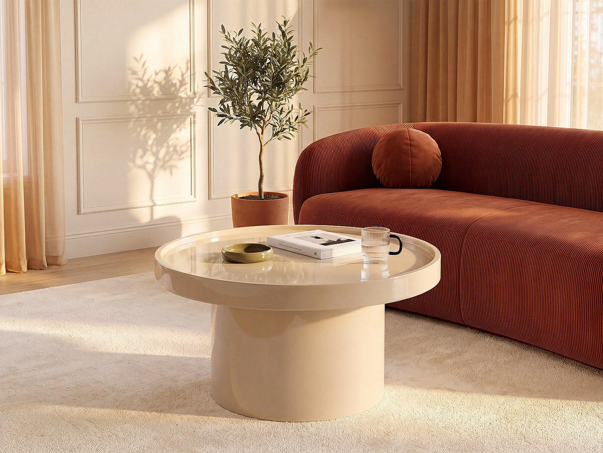 COUCHTISCH - 80 cm x 80 cm - holz - beige Sybeva - Beige, Holz (80/80/40cm) - Vente-Unique