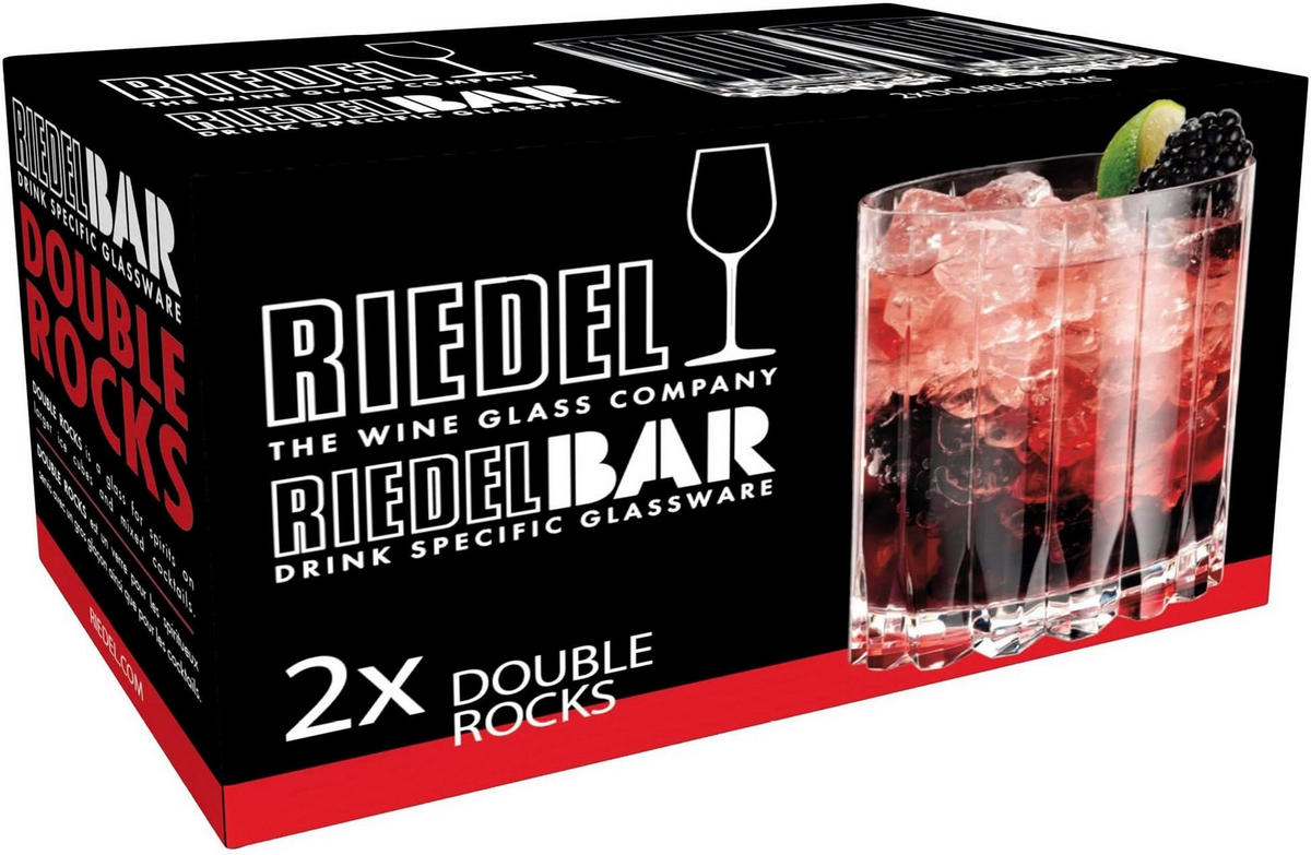 WHISKYGLAS Bar Double Rocks 2er Set, Kristallglas, Klar, 370 ml - Transparent, Glas (0.37L) - Riedel
