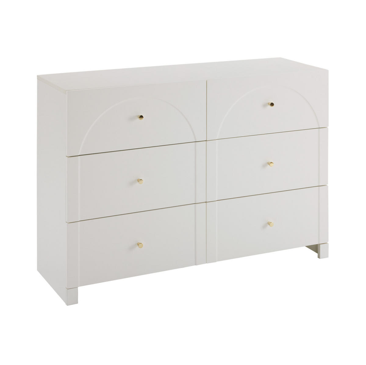 KOMMODE 120/82/40 cm Weiß aus Spanplatte mit 6 Schubladen - Weiß, Holzwerkstoff (40/82/120cm) - OKMYHOME