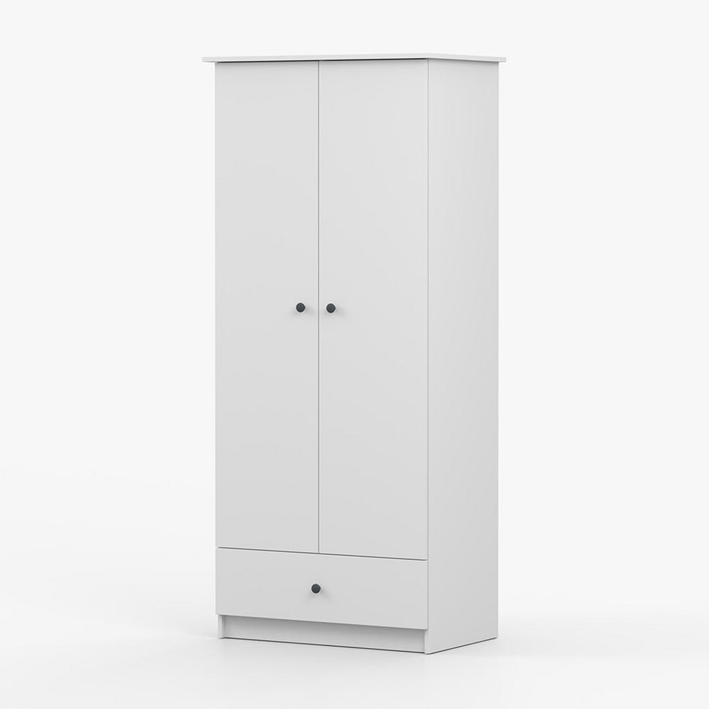 Thumbnail - imoebel24 Drehtürenschrank, Weiß, Anthrazit, Metall, 4 Fächer, 1 Schubladen, 85.5x193x53 cm, Kinder- & Jugendzimmer, Kin...