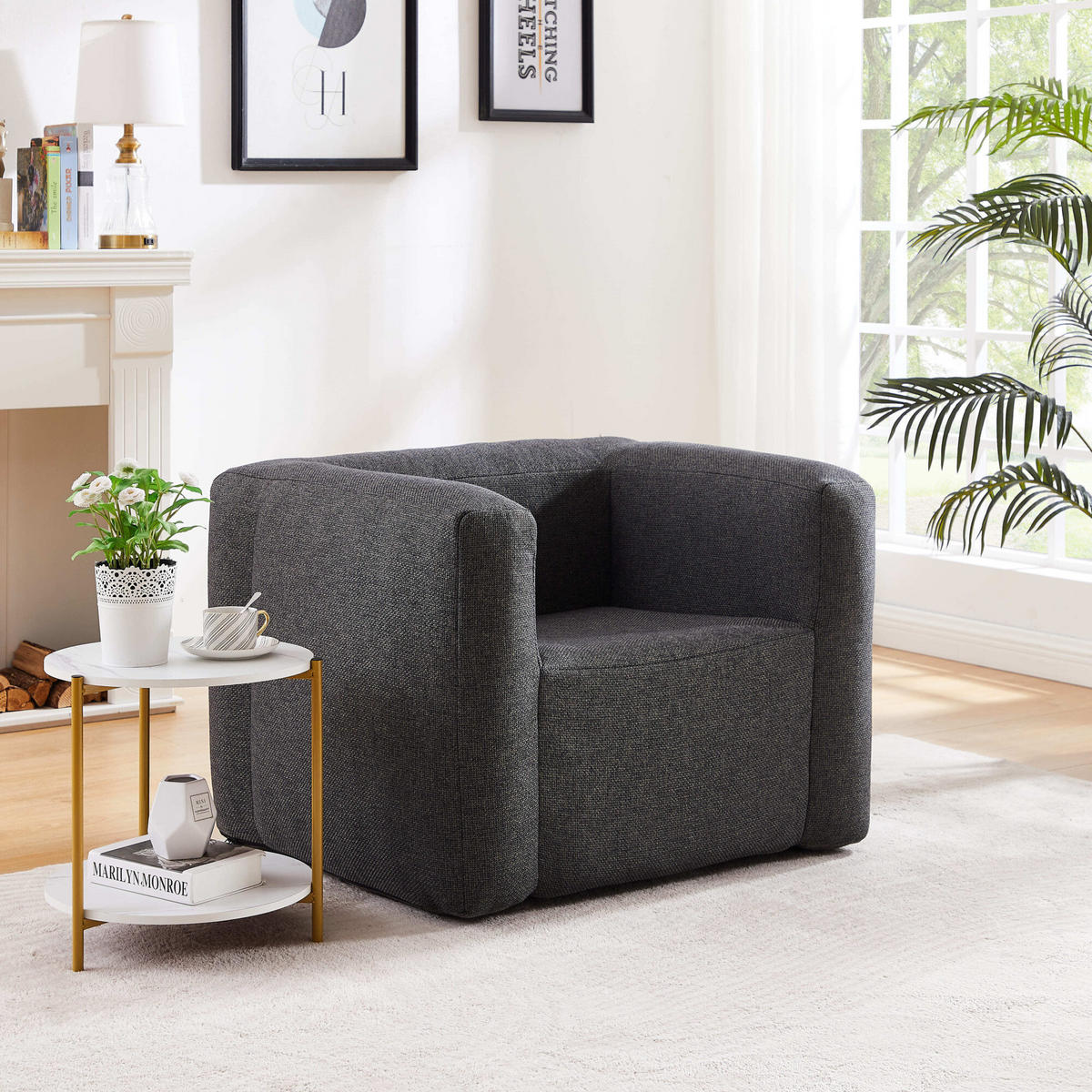 SESSEL aufblasbar - Innen- und Außenbereich - Farbe Dunkelgrau - Dunkelgrau, Kunststoff (66/78/93cm) - Terracotta