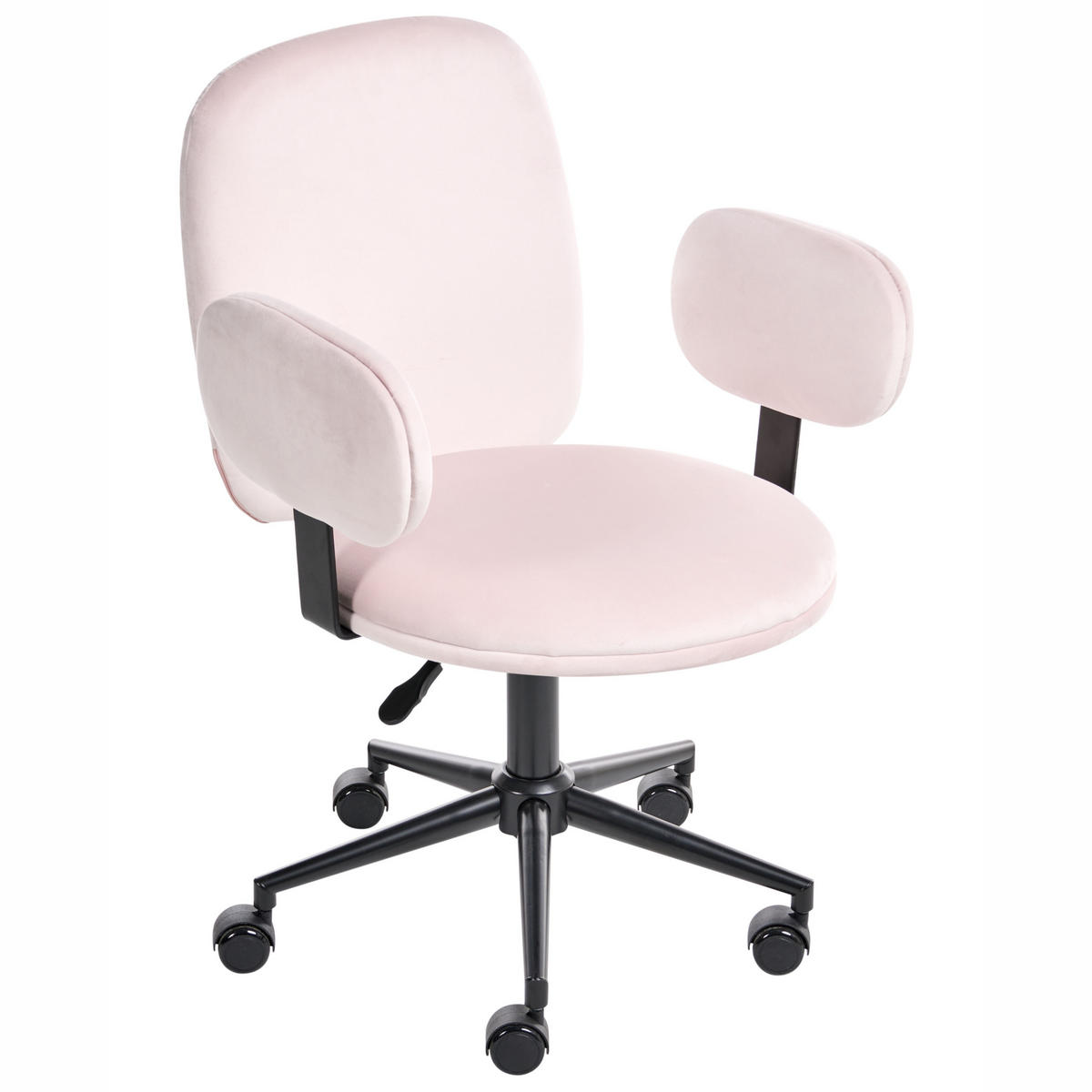 SCHREIBTISCHSTUHL Pastellrosa Moraga - Pink/Schwarz, Textil (58/80/58cm) - Beliani