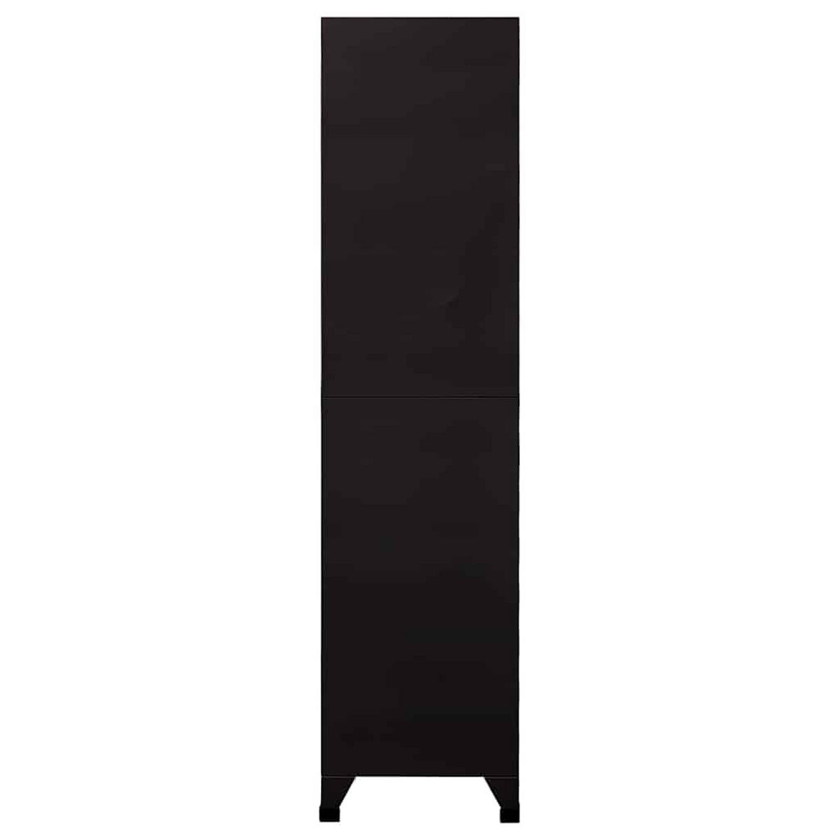 SCHLIESSFACHSCHRANK Schwarz 90/45/180 Cm Stahl - Schwarz, Metall (45/180/90cm) - vidaXL