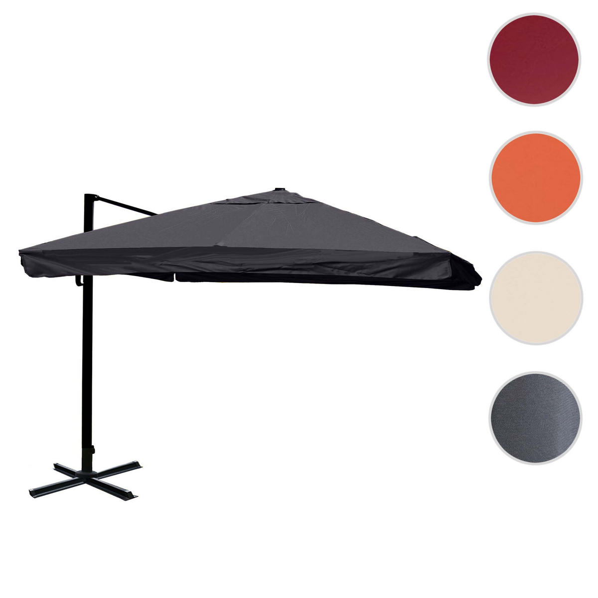 AMPELSCHIRM Anthrazit 350/350 cm - Anthrazit, Textil (410/350cm) - MCW