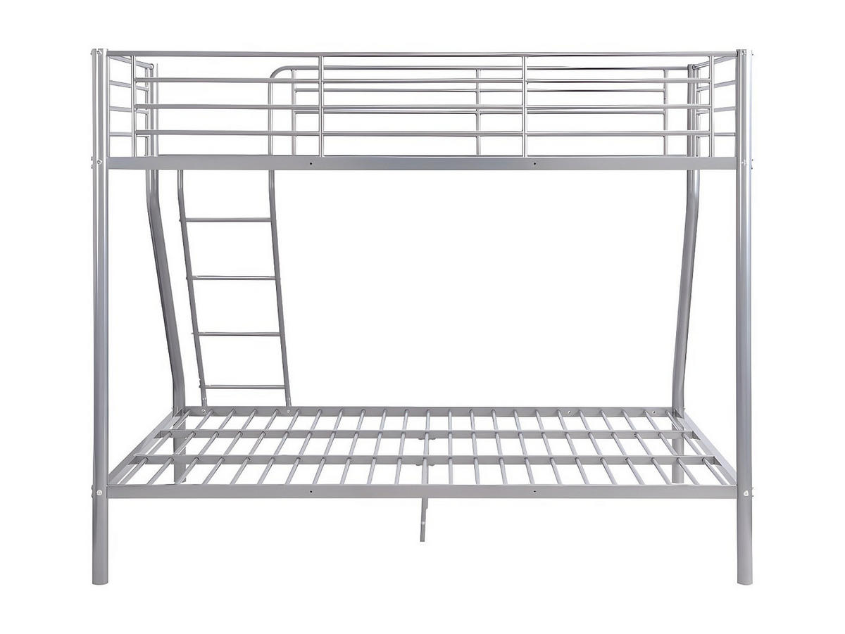 ETAGENBETT + Lattenrost - 90 x 190 & 140 x 190 cm - Metall - Silberbarfen - ELEVATIO III - Silberfarben, Metall - Vente-Unique