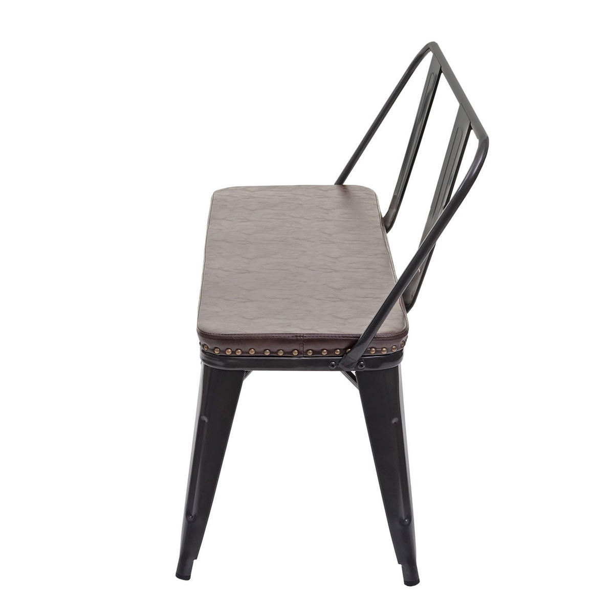 2ER-SITZBANK INDUSTRIEDESIGN Schwarz, Braun - Schwarz/Braun, Textil (114/82/50cm) - MCW