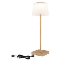 LED TISCHLEUCHTE Holzoptik Braun - Braun, Kunststoff (13/13/38cm) - Globo Lighting