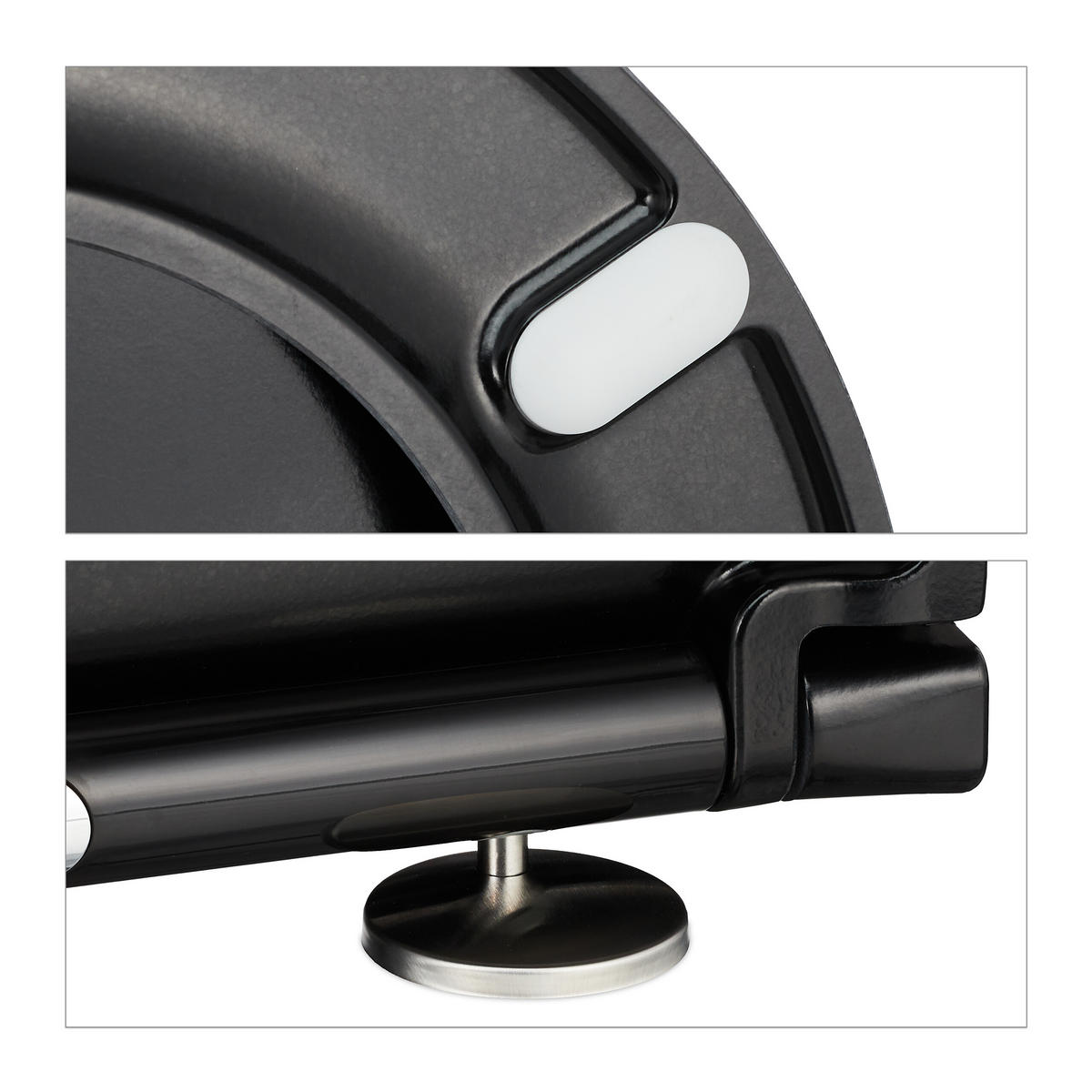 TOILETTENDECKEL - Schwarz, Kunststoff/Metall (36/4/45cm) - Relaxdays