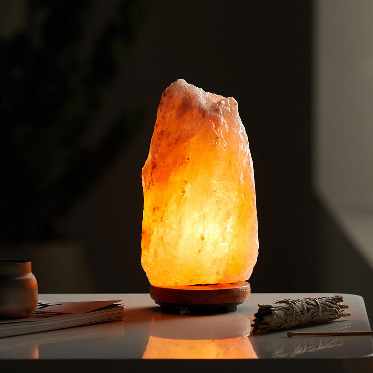 TISCHLEUCHTE Holz Braun Naturfarben - Braun, Holz (12/12/19cm)