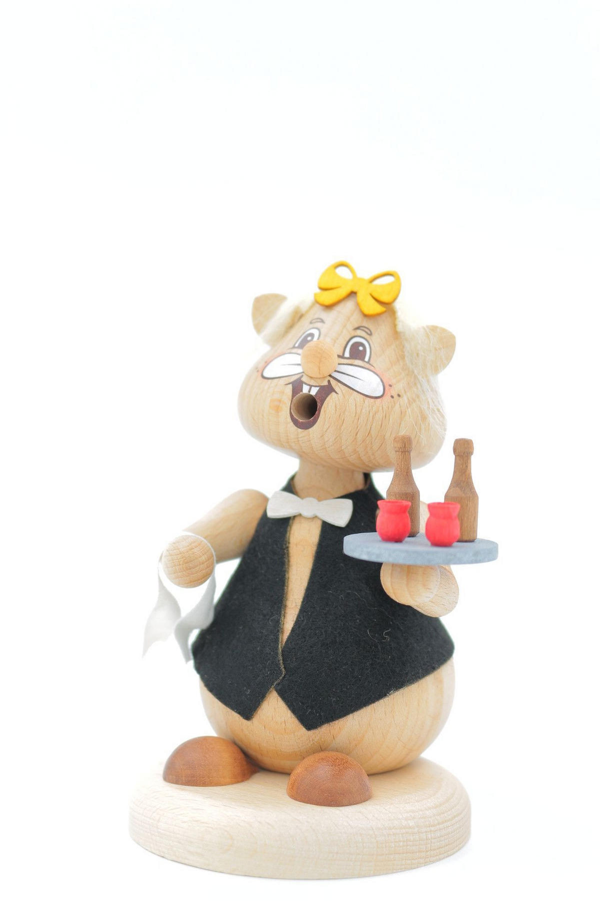 RAUCHFIGUR Hamster Kellnerin 13 cm - Multicolor, Holz (8/13/0.1cm)