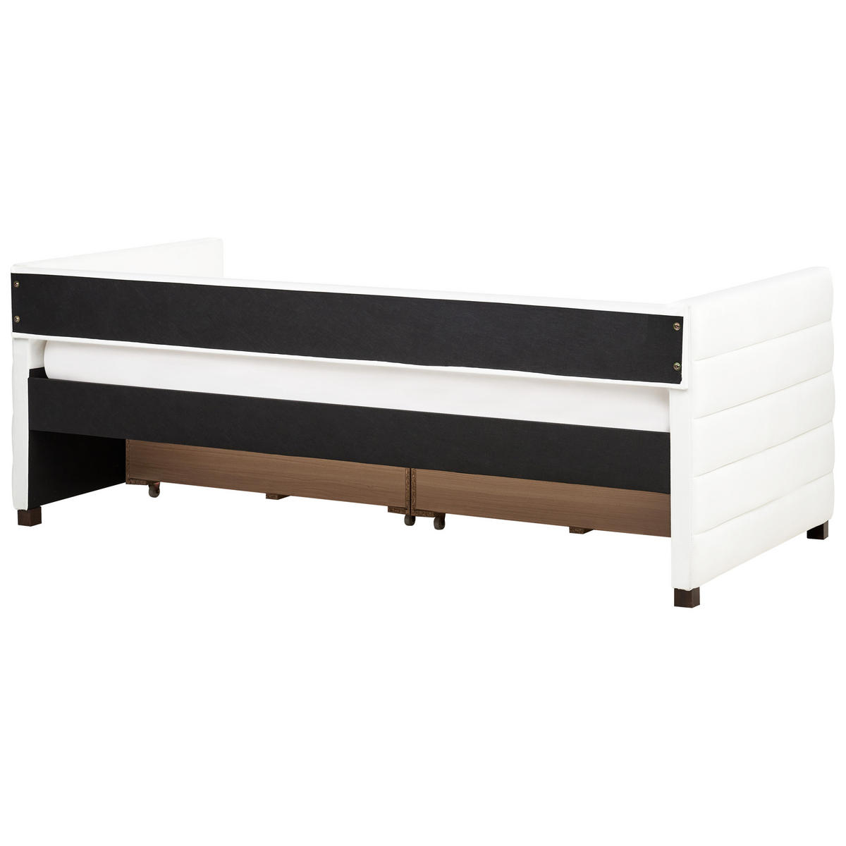 TAGESBETT mit Stauraum 90x200 cm Weiß Marray - Creme, Textil (90/200cm) - Beliani