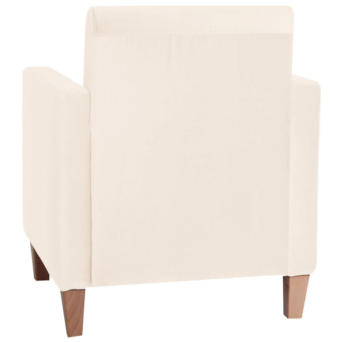 SESSEL Karol Bezug Samtvelours Buche natur / creme - Weiß, Kunststoff (71/81/70cm) - 58aufmkessel