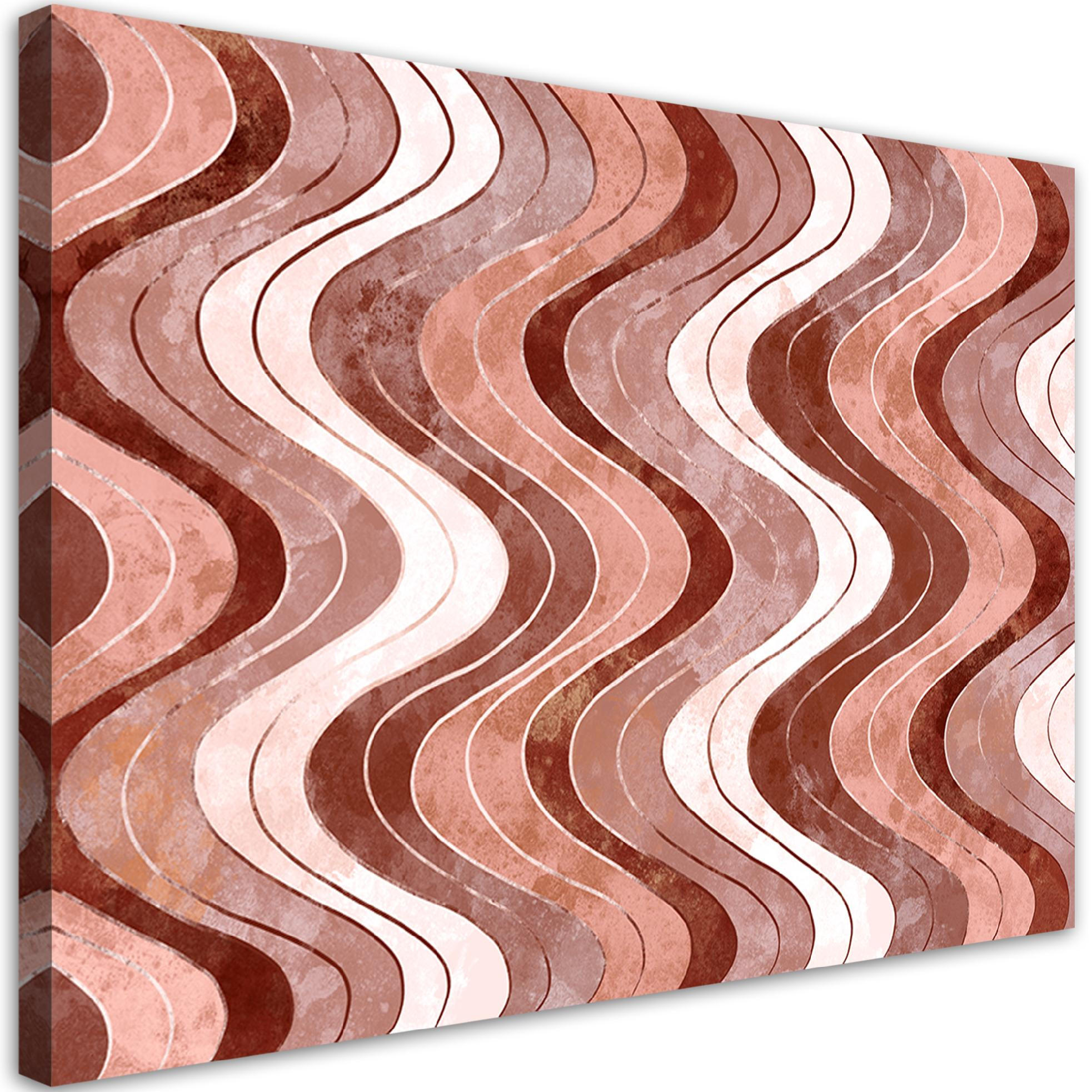 WANDBILD vertikale wellige linien - Rot, Textil (60/40cm) - Feeby