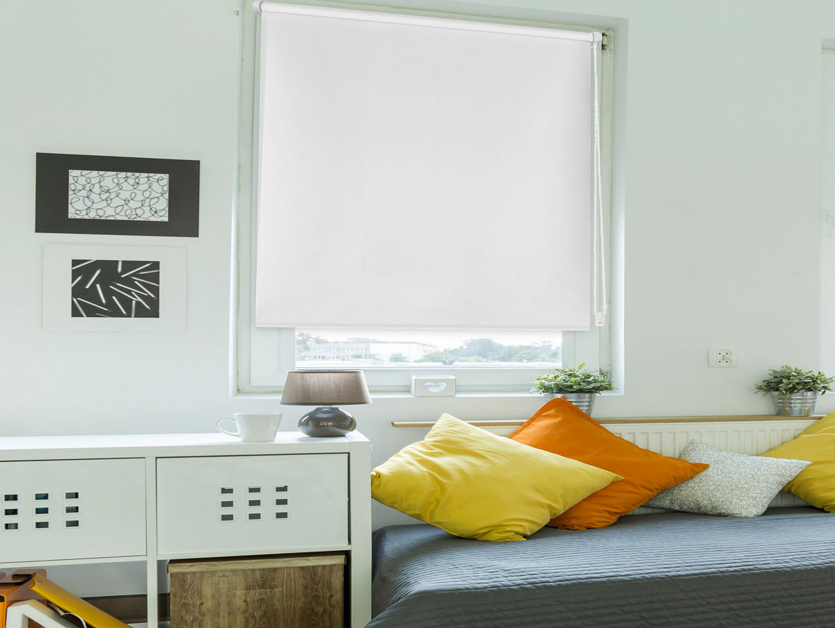 ROLLO Easyfix Polyester Opaque Grauweiß 37x180 - Hellgrau, Textil (37/180/1cm) - Purline