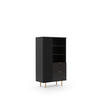 BÜCHERREGAL Nubia R1D2SZ Schwarz - Goldfarben/Schwarz, Holzwerkstoff/Metall (80/140/41cm) - Ravio