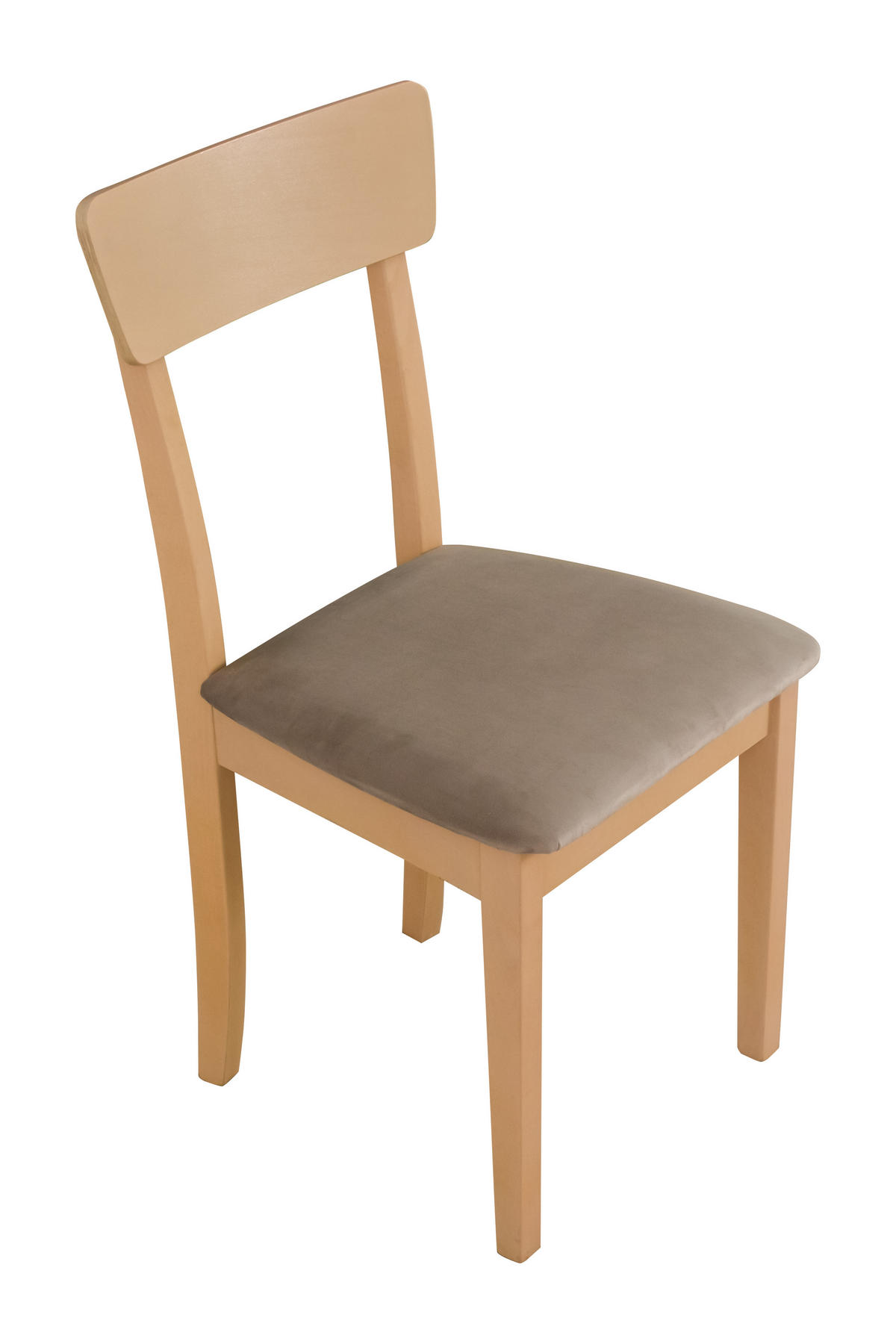 STUHL Hugo 1 (2er Set) - Beige/Sonoma Eiche, Holz (43/86/40cm) - Leaf Design