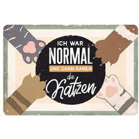 BLECHSCHILD 20/30 cm Animal Club Ich war normal - Multicolor, Metall (30/20/0.2cm) - Nostalgic-Art