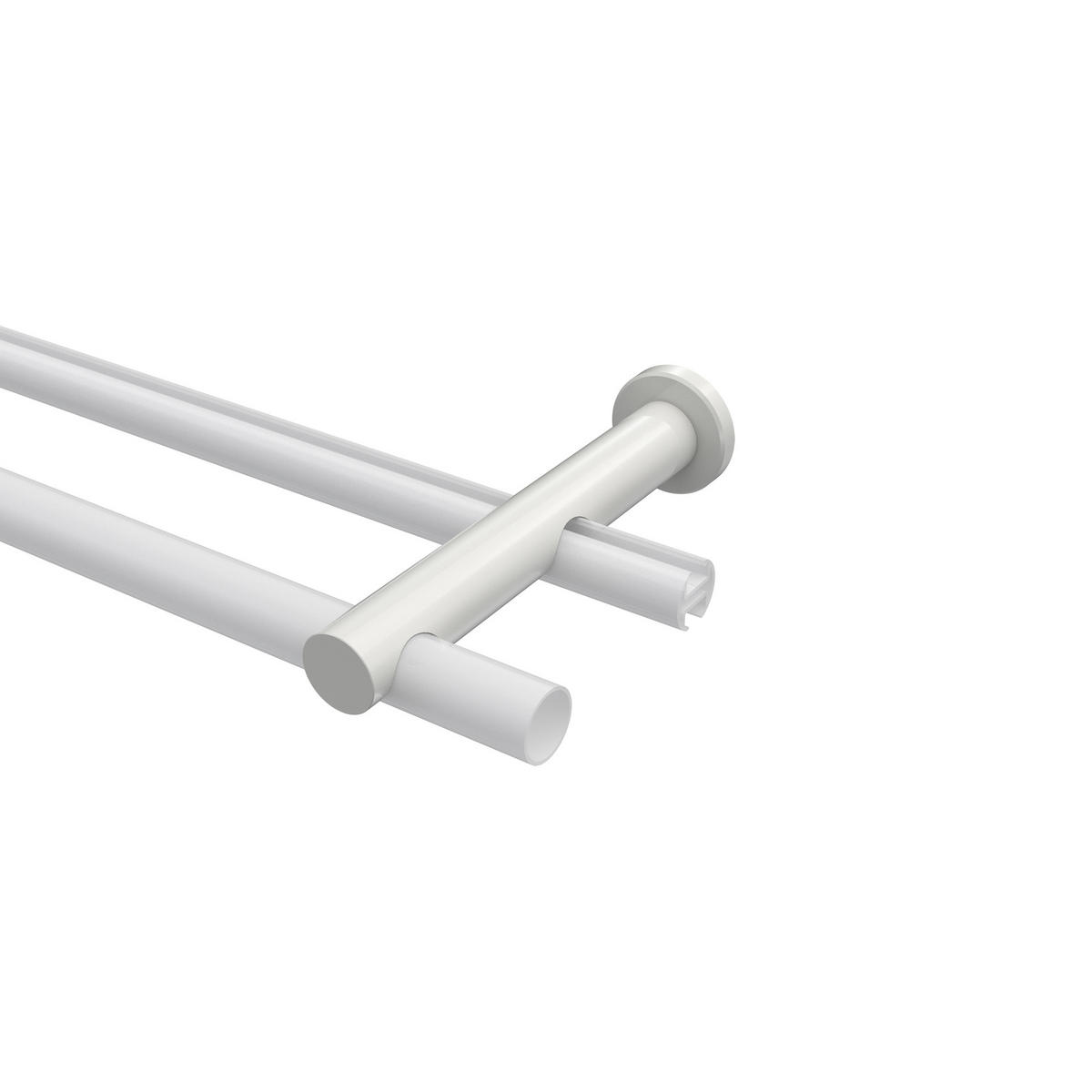 TRÄGER FÜR GARDINENSTANGEN 20 mm Ø, Platon 2-läufig, Weiß - Weiß, Metall (16/4/4cm) - INTERDECO