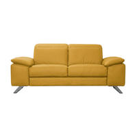 2-SITZER Sofa Genius Echtleder Senfgelb - Gelb, Leder/Metall (180/80/104cm)