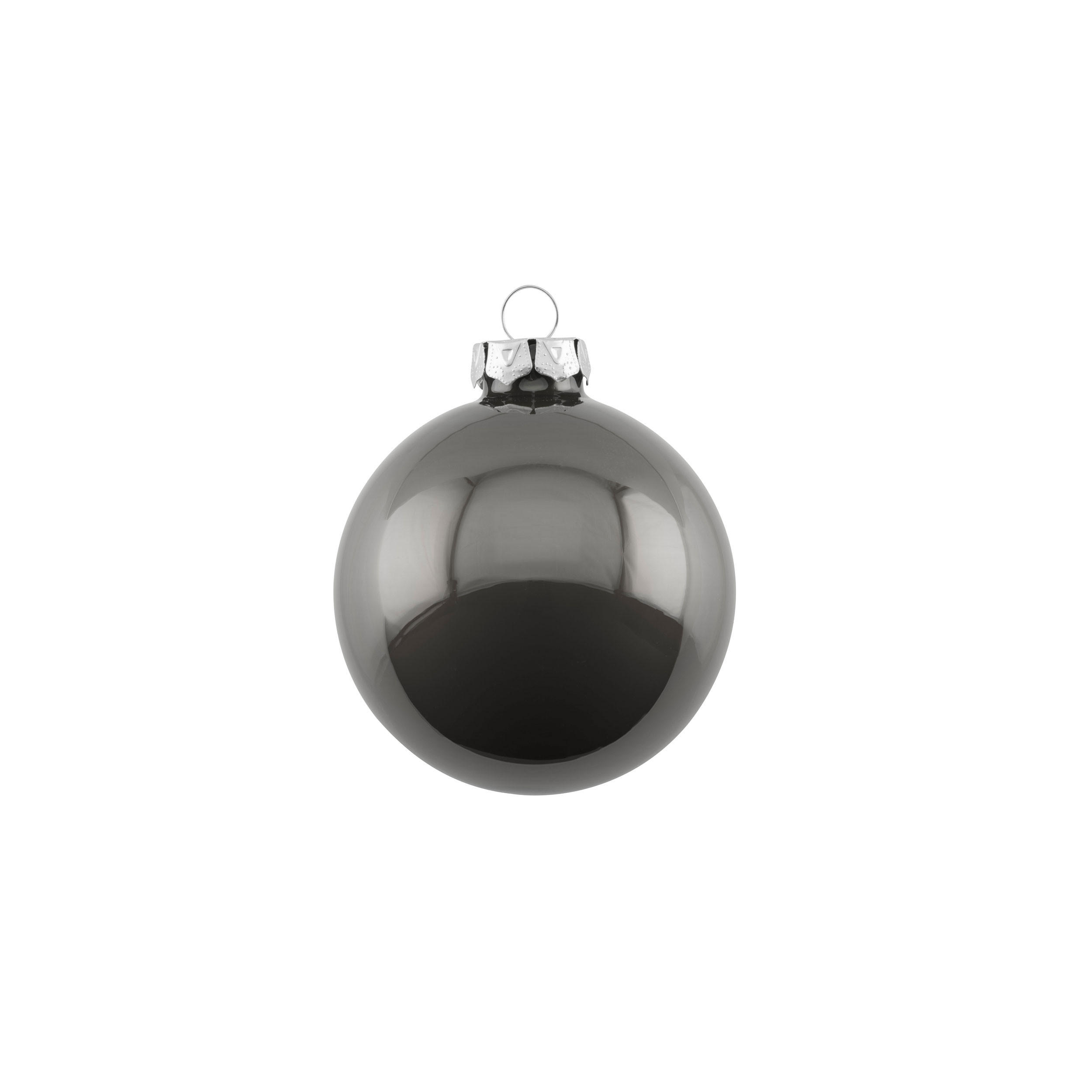 CHRISTBAUMKUGEL Opal, Glas, Dunkelgrau, Ø 6 cm - Grau, Glas (6/1/6cm) - Gift Company