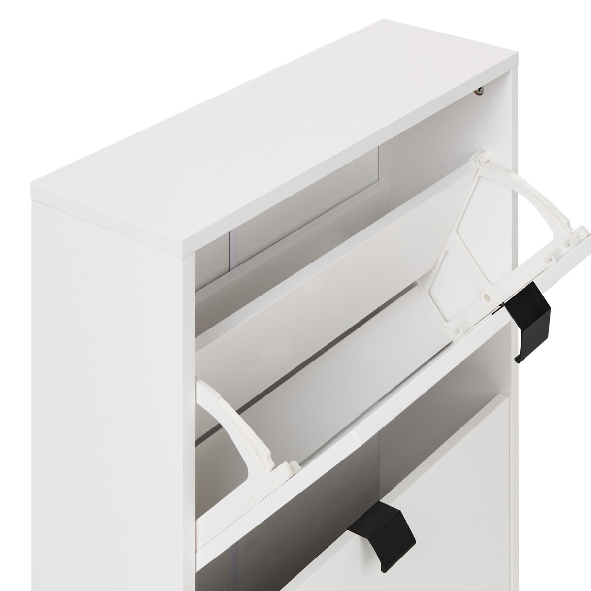 DULAP DE PANTOFI alb Hobart - alb/negru, compozit lemnos (53/75/18cm) - Beliani