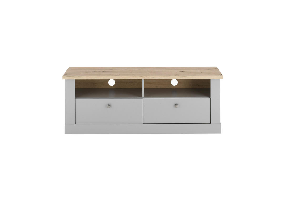 TV-LOWBOARD C14 Light Gray & Artisan Eiche 132/48/44 cm Landhaus - Grau, Holzwerkstoff (132/48/44cm) - Livojo