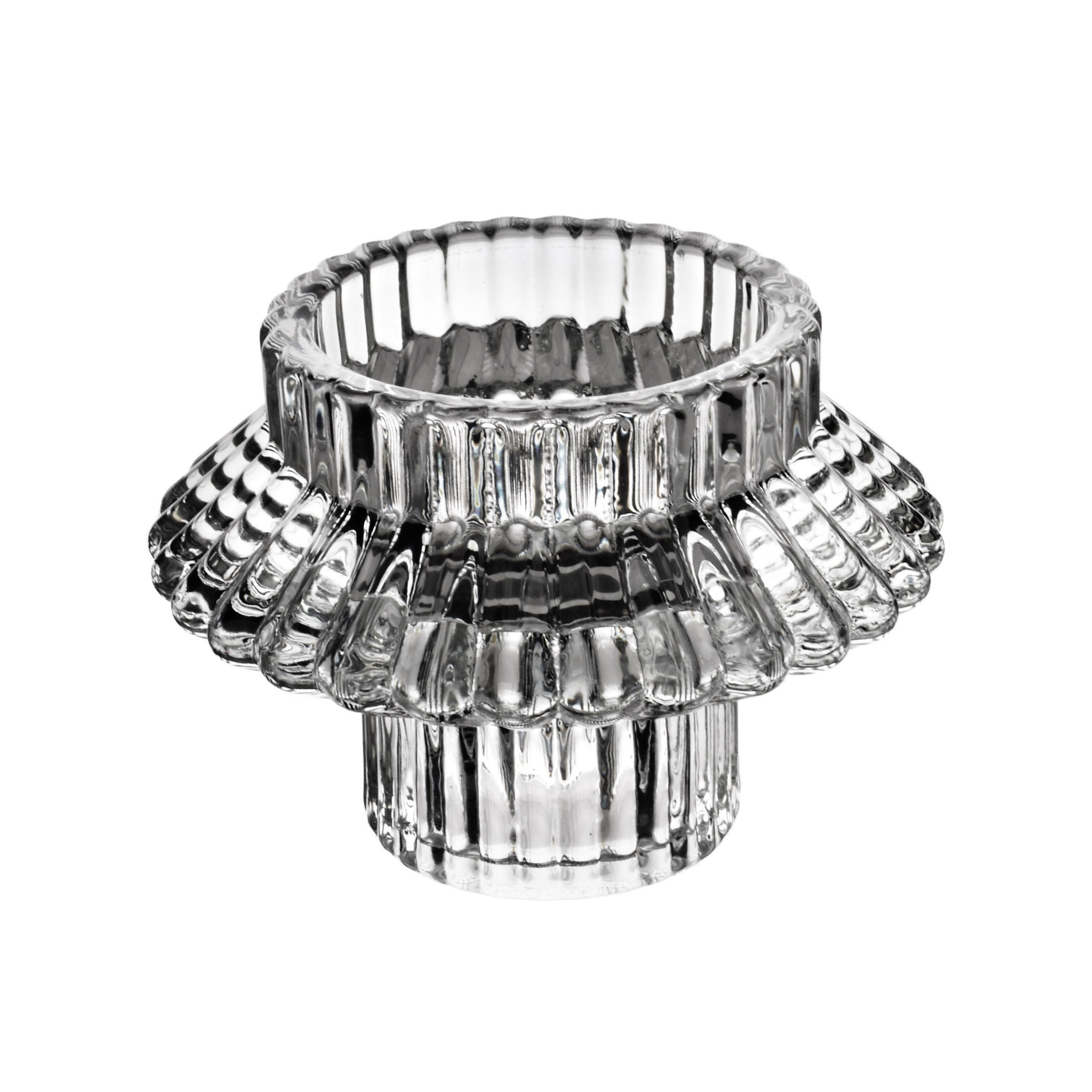 KERZENHALTER Patricia transparent 8/8/6 cm Glas - Transparent, Glas (8/7/8cm) - Mondex