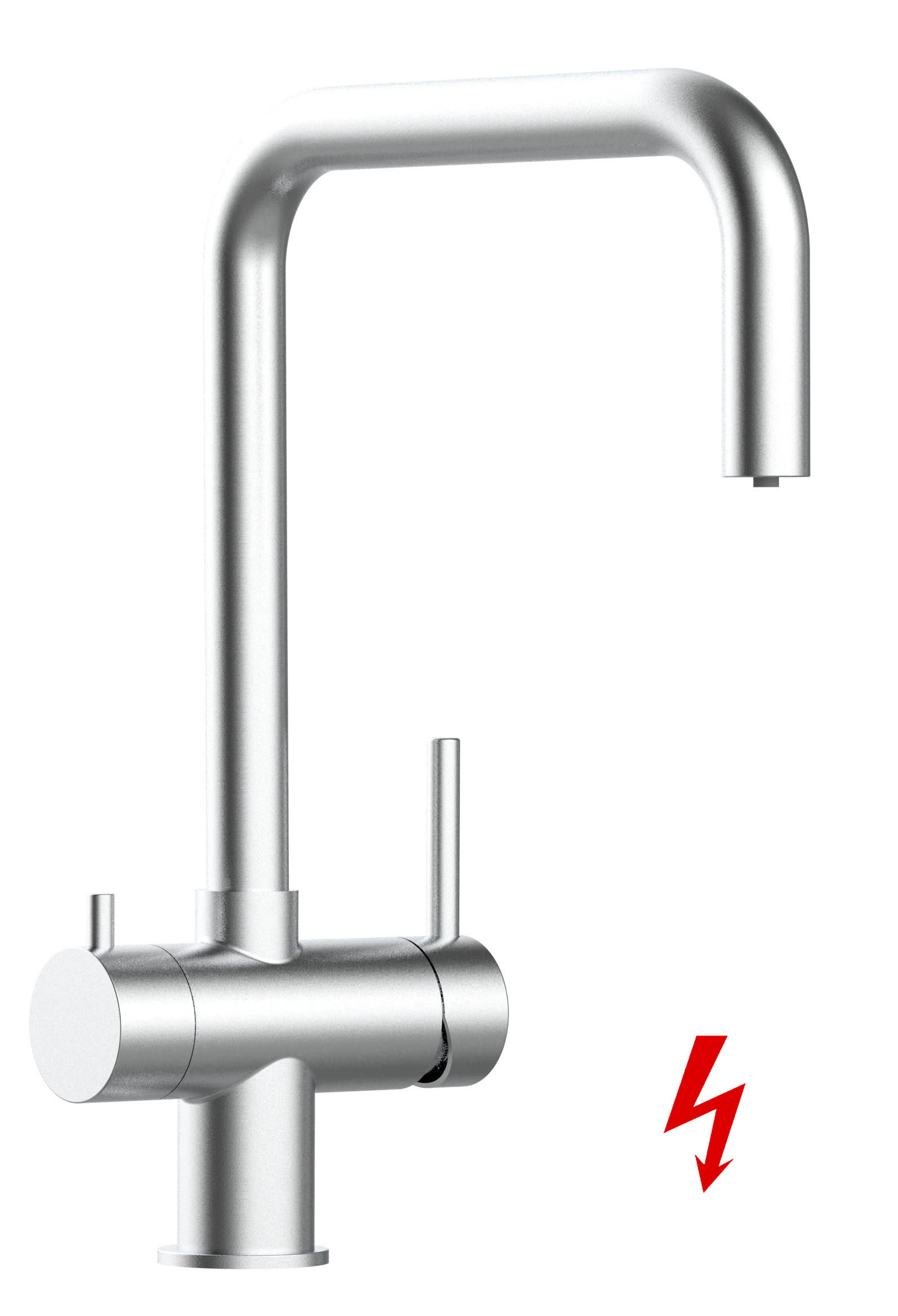 NIEDERDRUCK-3-WEGE-KÜCHENARMATUR, Edelstahl Massiv aus Chirurgenstahl, Gebürstet, 560° schwenkbar - Edelstahlfarben, Metall (22/37/22cm) - VIZIO