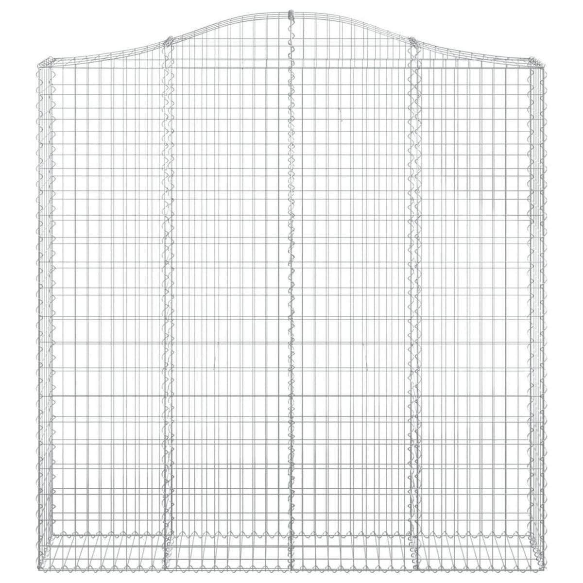 GABIONE Mit Hochbogen 200/30/200/220 Cm Verzinktes Eisen - Silberfarben, Metall (200/220/30cm) - vidaXL