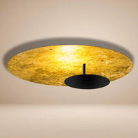 LED-WAND-/DECKENLAMPE Plate Blattgold Ø 60cm - Goldfarben, Metall (60/60/10cm) - s.luce