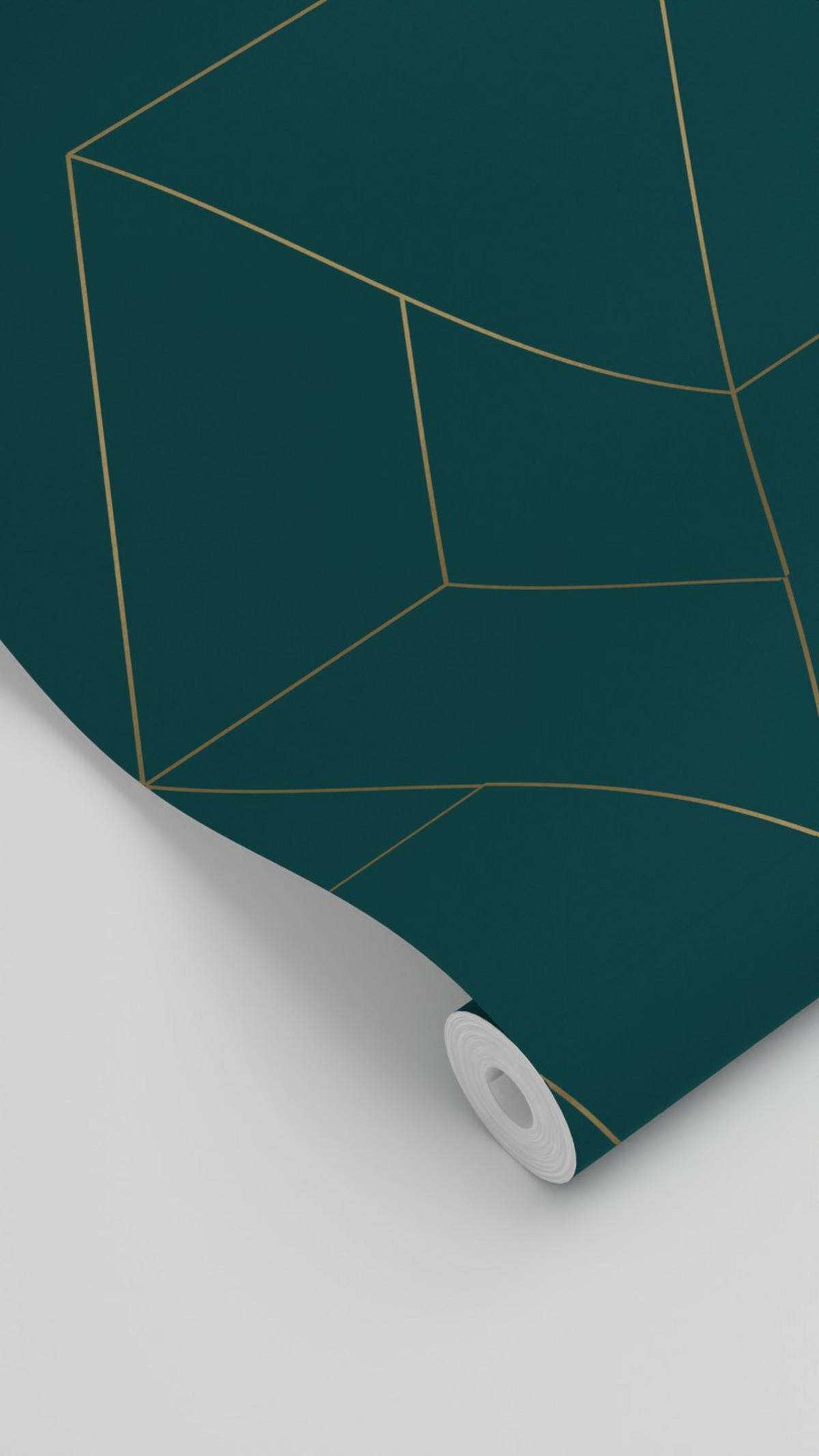 TAPETE grafische Linien 50 x 900 cm - Goldfarben, Papier (50/900cm) - ESTAhome