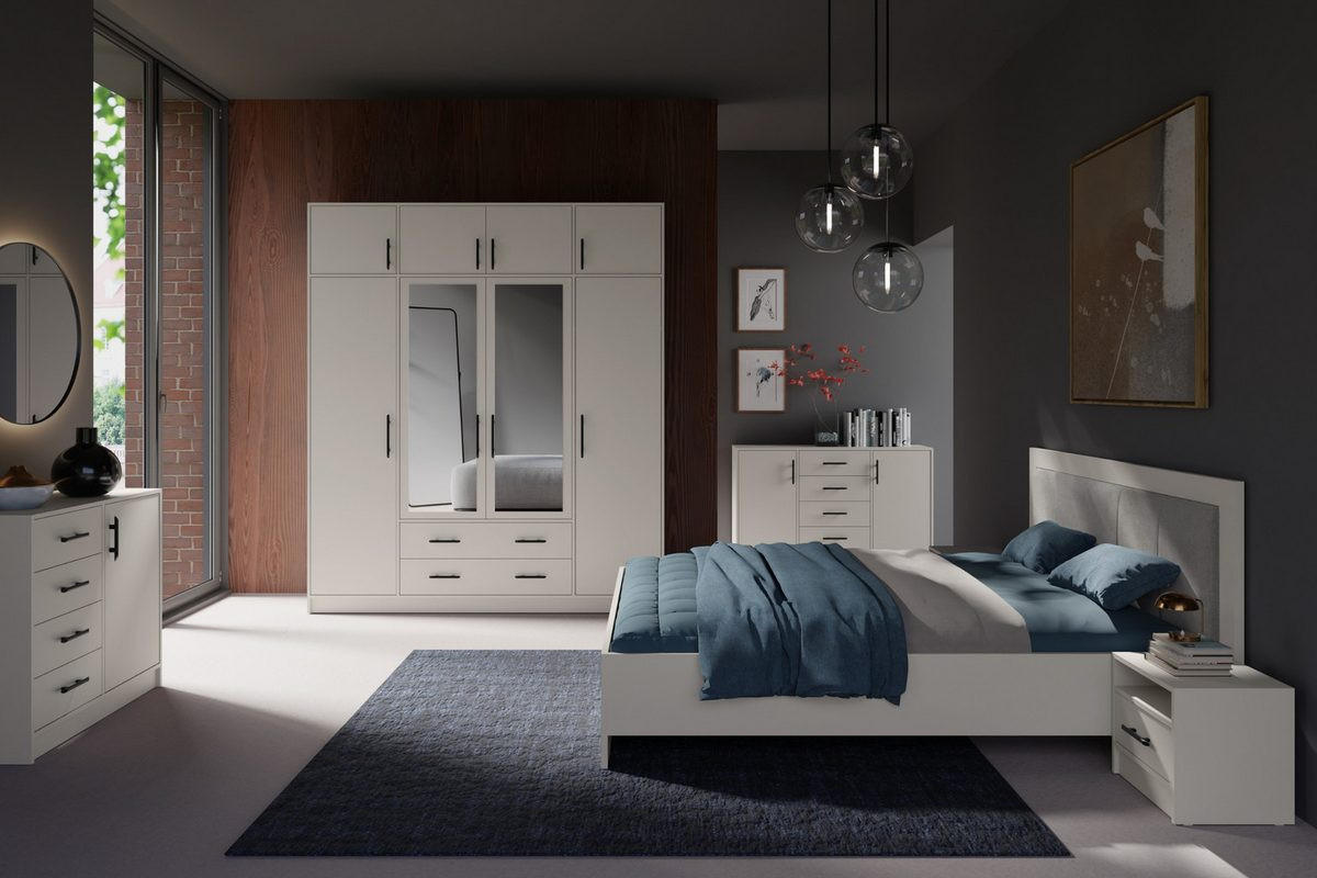 DOPPELBETT SAM SR6 160/200 in Kaschmir / Grau - Kaschmir, Holzwerkstoff - Deine Möbel 24