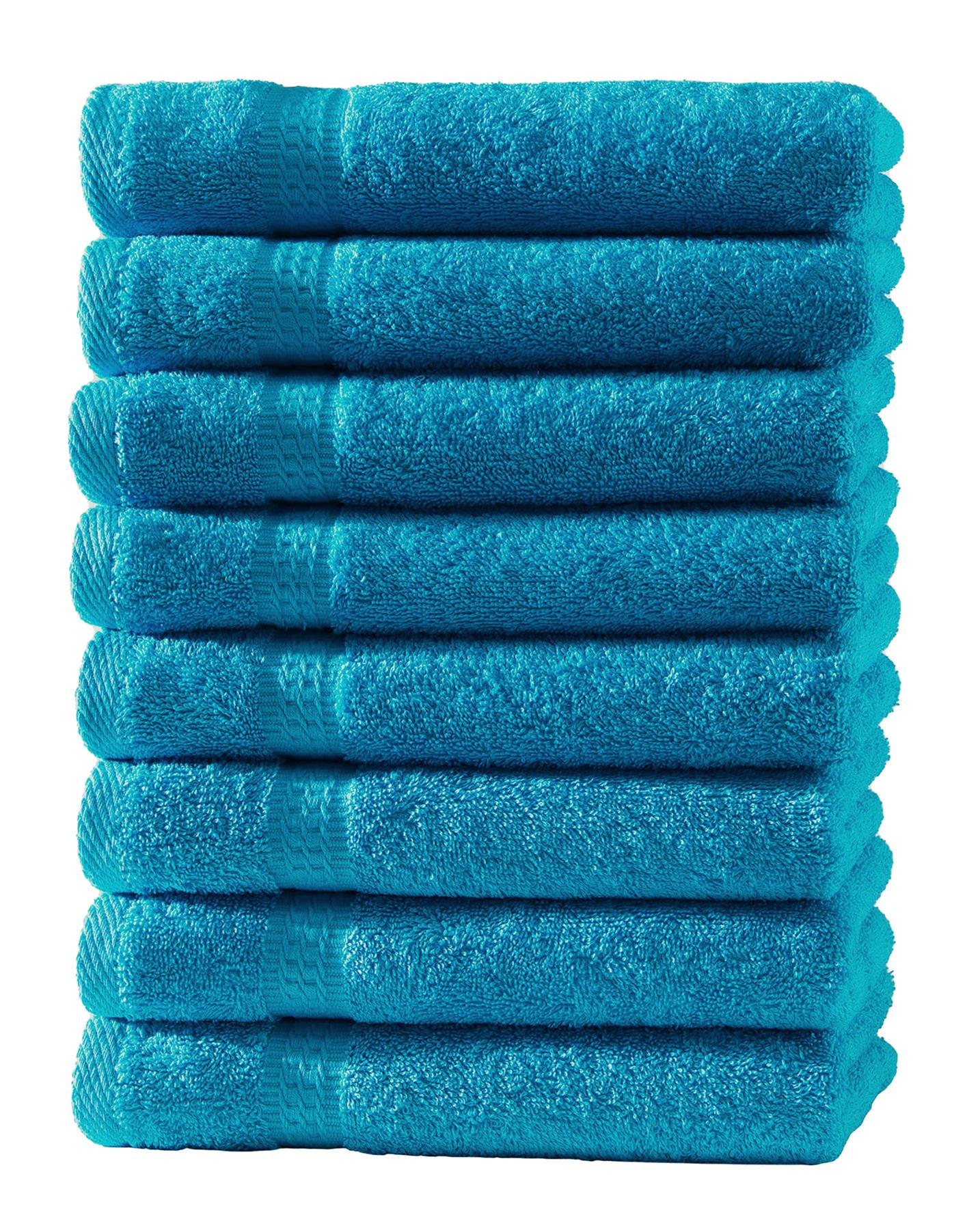 HANDTUCH 50x100 cm Frottier Handtücher im 8er Set aus 100% Baumwolle, Türkis 500g/m2 - Türkis, Textil (50/100cm) - Carpe Sonno