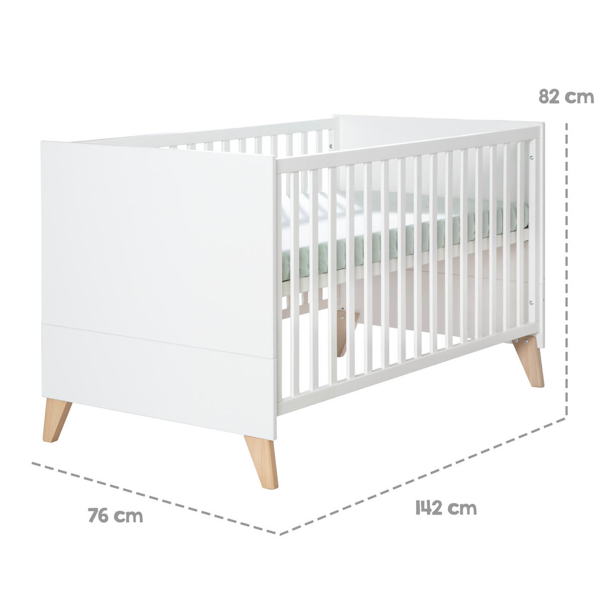 KOMBI-KINDERBETT 70 x 140 cm Leon - Weiß, Holz - Roba