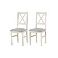 STUHL Nilo 10 (2er Set) - Grau/Cappuccino, Holz (43/94/40cm) - Leaf Design