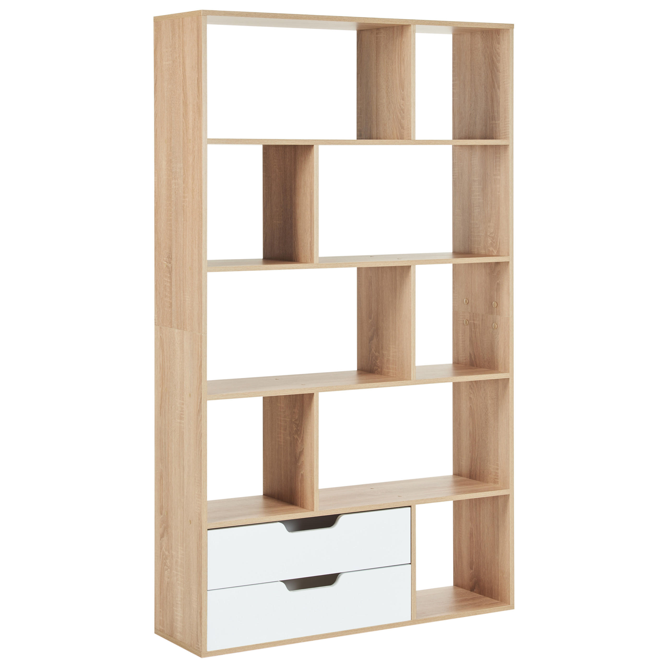BIBLIOTECĂ 185 cm maro/albă Wadena - maro, compozit lemnos (110/185/32cm) - Beliani