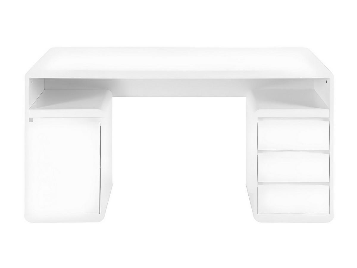 SCHREIBTISCH mit Stauraum - MDF - Weiß lackiert - SERGUEI - Weiß, Holz (140/60/76cm) - Vente-Unique