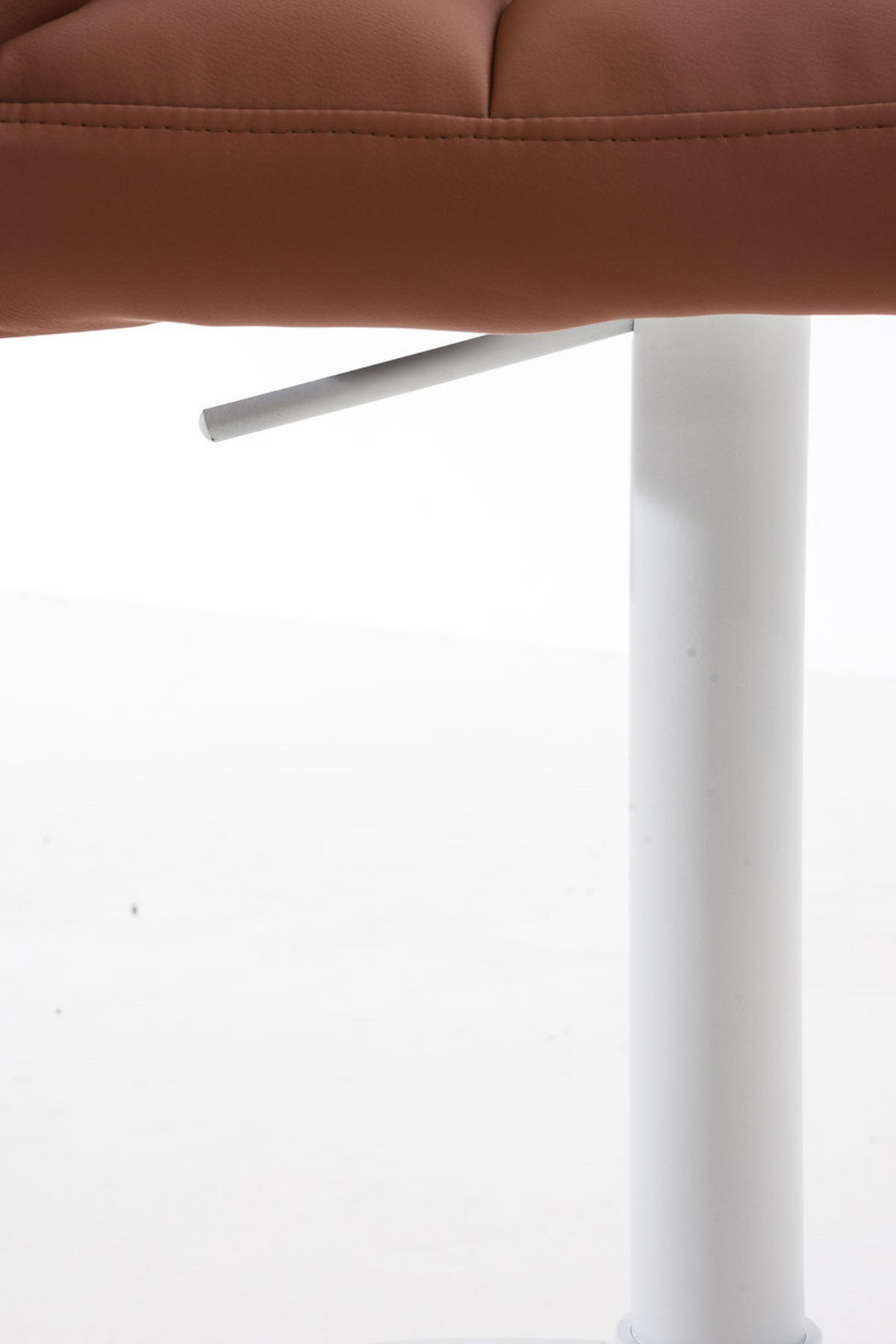 BARHOCKER Sihar Kunstleder Hellbraun Weiß - Hellbraun, Leder/Metall (64/88/45cm) - DELUKE