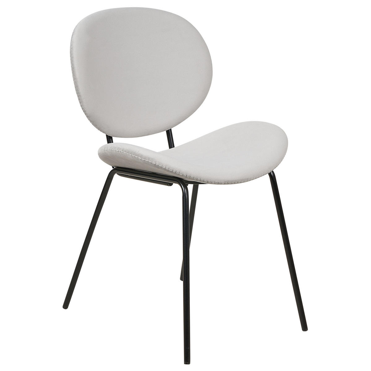 ÉTKEZŐSZÉK 2 darabos Szett Bársony világosszürke/fekete Luana - világosszürke/fekete, textil (50/80/58cm) - Beliani
