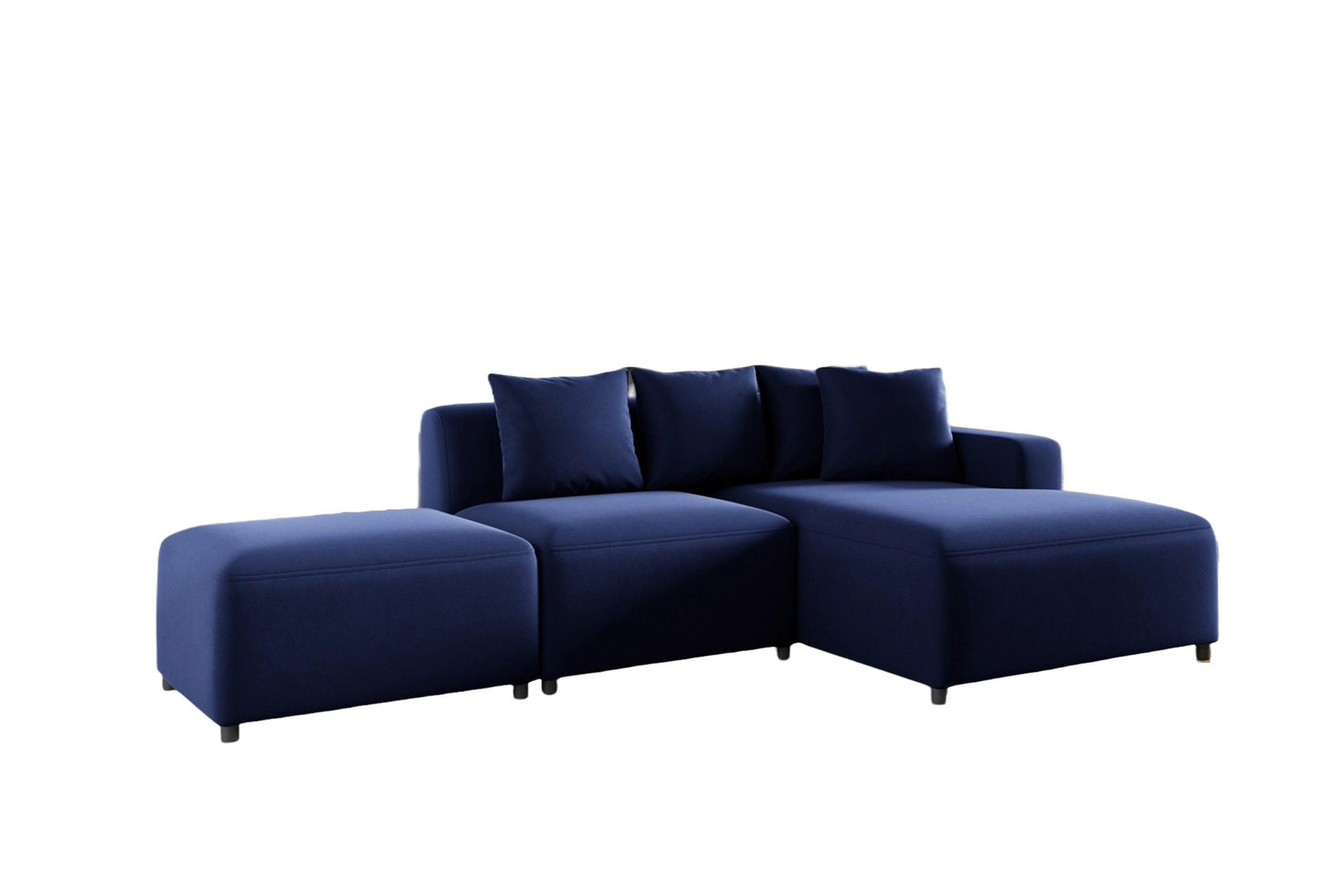 ECKSOFA Megan Xs In Stoff Salvador - Dunkelblau, Holzwerkstoff/Textil (304/165cm) - Fun Möbel