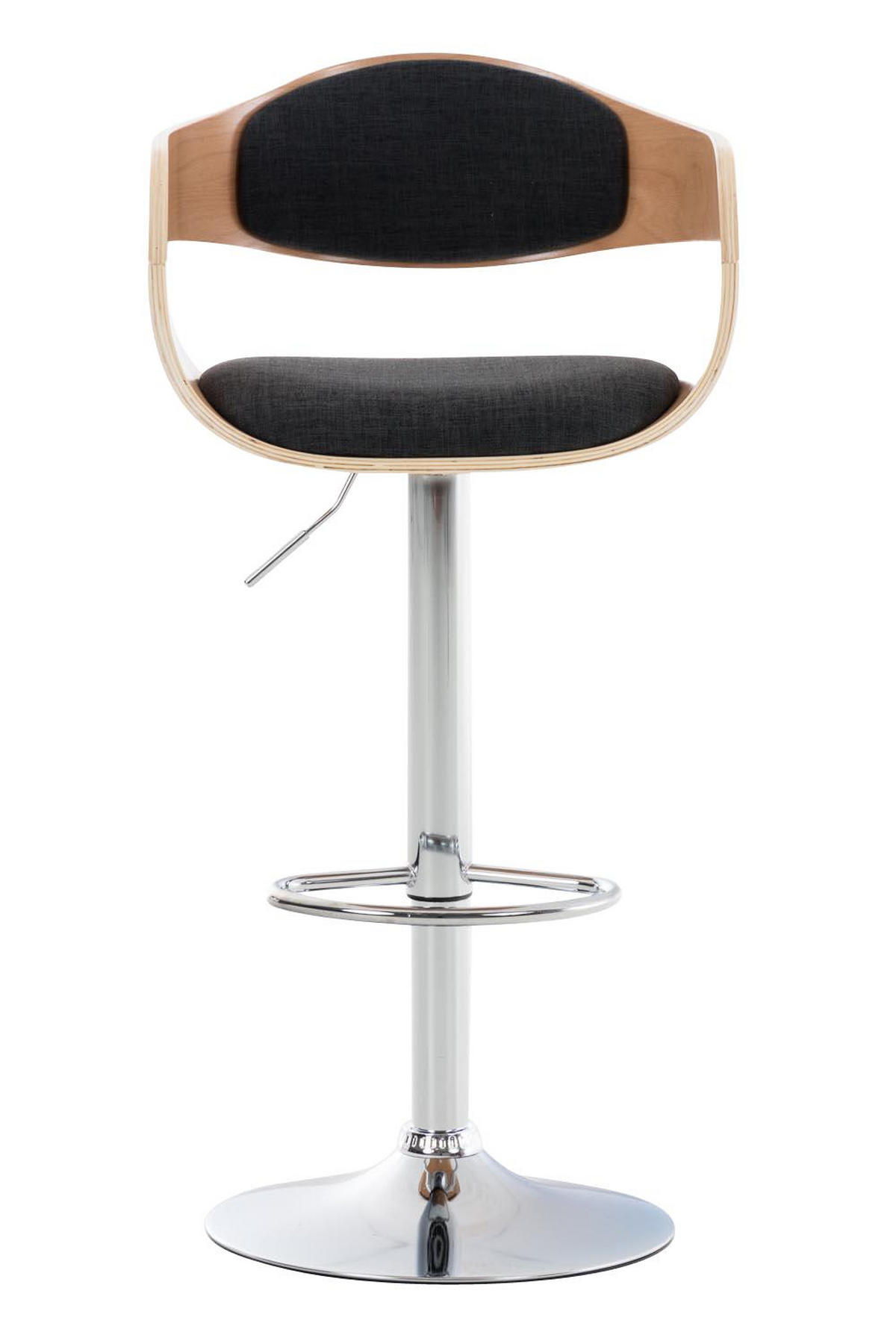 BARHOCKER 2er Set Stoff natura/dunkelgrau - Chromfarben/Dunkelgrau, Textil/Metall (50/88/48cm) - CLP