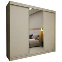 SCHWEBETÜRENSCHRANK Samantha 240 cm mit Spiegel, 3-türig, kaschmir - Kaschmir, Kunststoff (240/216/61cm) - Margaret Hadas24